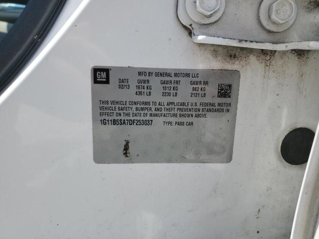 1G11B5SA7DF253037 - 2013 CHEVROLET MALIBU LS Սպիտակ լուսանկար 12