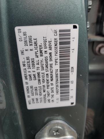1HGCP26729A099714 - 2009 HONDA ACCORD EX GREEN photo 12