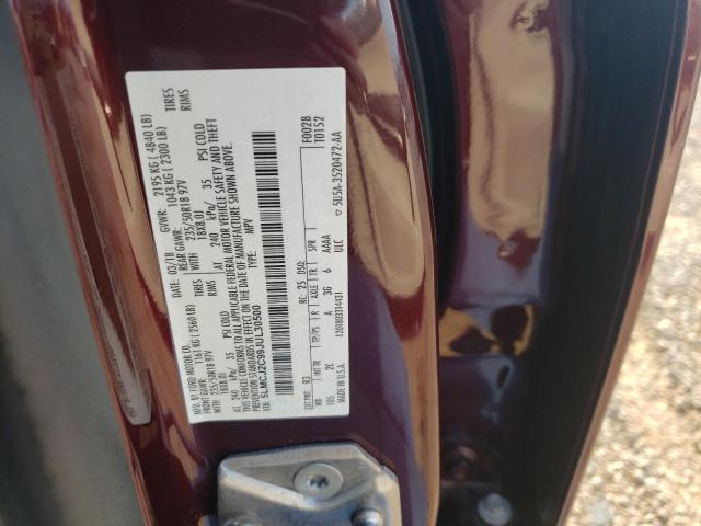 5LMCJ2C99JUL30500 - 2018 LINCOLN MKC SELECT Բորդո լուսանկար 13