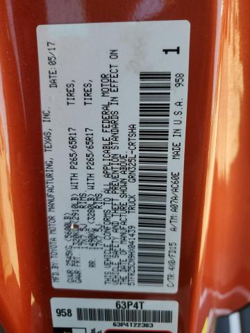 5TFRZ5CN9HX041439 - 2017 TOYOTA TACOMA ACCESS CAB Orange Foto 12