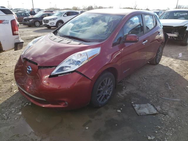 1N4AZ0CP8FC302748 - 2015 NISSAN LEAF S RED photo 1