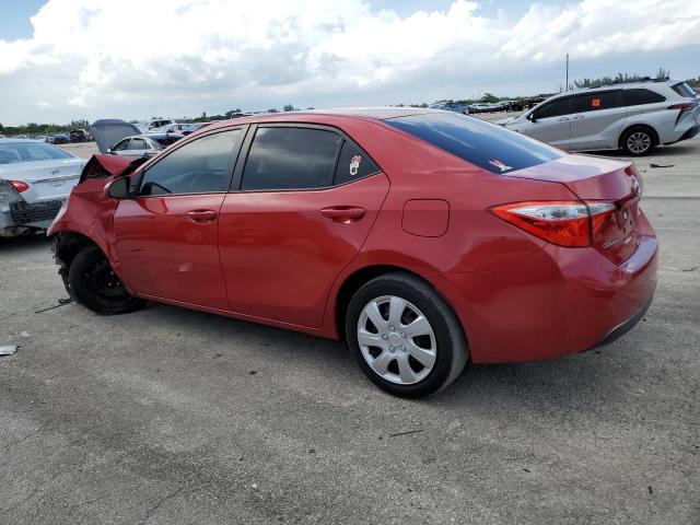 2T1BURHE6GC671920 - 2016 TOYOTA COROLLA L RED photo 2