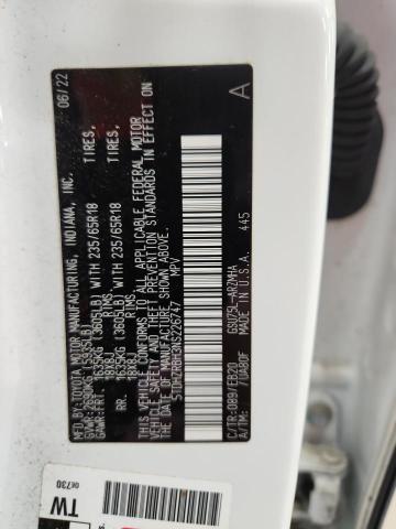 5TDHZRBH3NS226747 - 2022 TOYOTA HIGHLANDER XLE Beyaz fotoğraf 13