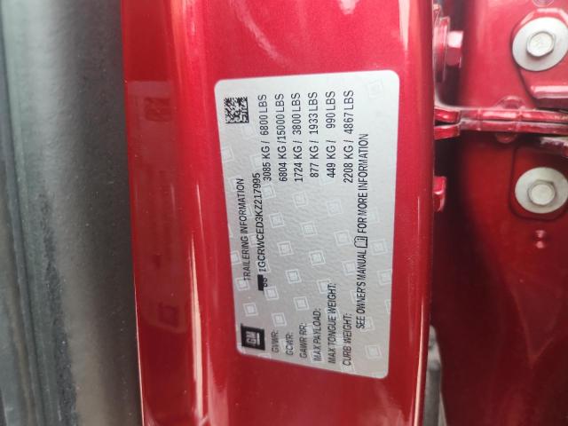 1GCRWCED3KZ217995 - 2019 CHEVROLET SILVERADO C1500 LT BURGUNDY photo 12