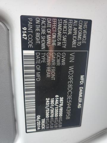 WD3PE8DC3E5943958 - 2014 MERCEDES-BENZ SPRINTER 2500 WHITE photo 13