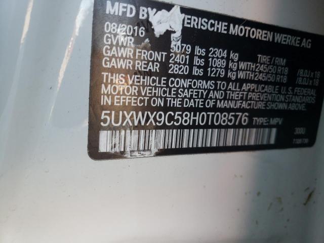 5UXWX9C58H0T08576 - 2017 BMW X3 XDRIVE28I WHITE photo 13