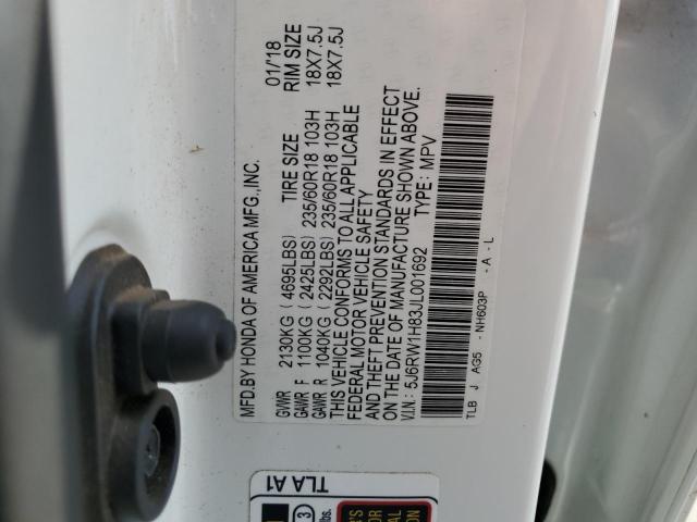 5J6RW1H83JL001692 - 2018 HONDA CR-V EXL 白色 照片 14