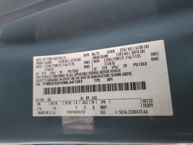 1FMEE5DH5MLA61283 - 2021 FORD BRONCO BASE BLUE photo 13