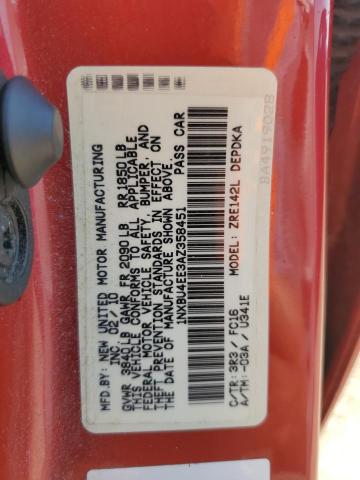 1NXBU4EE3AZ358451 - 2010 TOYOTA COROLLA BASE MAROON photo 12