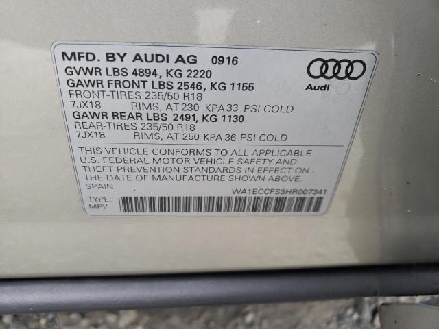 WA1ECCFS3HR007341 - 2017 AUDI Q3 PREMIUM TAN photo 13