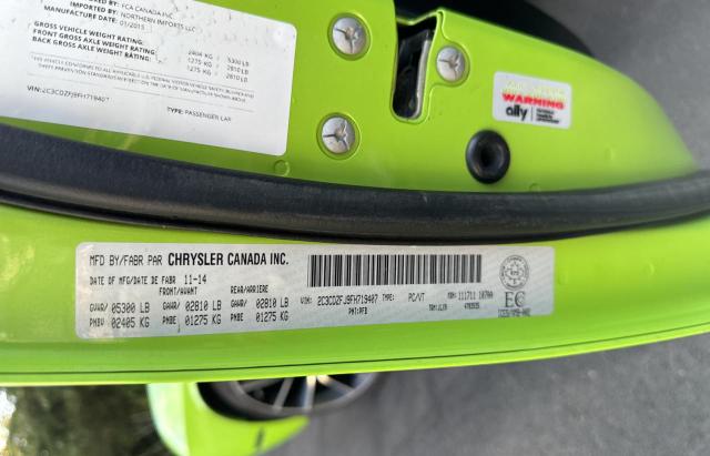 2C3CDZFJ9FH719407 - 2015 DODGE CHALLENGER R/T SCAT PACK GREEN photo 10