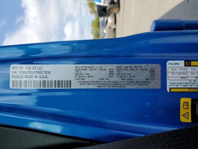 1C4HJXDG7PW677814 - 2023 JEEP WRANGLER SPORT Niebieski zdjęcie 13