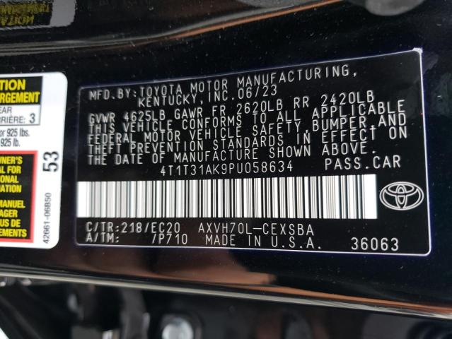 4T1T31AK9PU058634 - 2023 TOYOTA CAMRY SE NIGHT SHADE BLACK photo 12