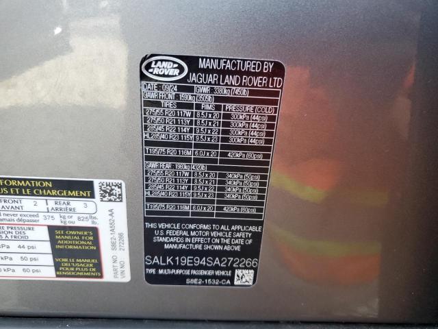 SALK19E94SA272266 - 2025 LAND ROVER RANGE ROVE AUTOBIOGRAPHY SILVER photo 13