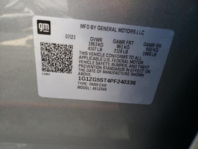 1G1ZG5ST4PF240336 - 2023 CHEVROLET MALIBU RS SILVER photo 12