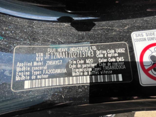 JF1ZNAA17D2713743 - 2013 TOYOTA SCION FR-S 黑色 照片 10