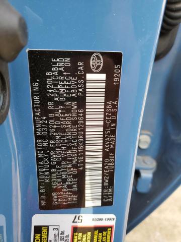 4T1G11BK9RU129646 - 2024 TOYOTA CAMRY SE NIGHT SHADE BLUE photo 12