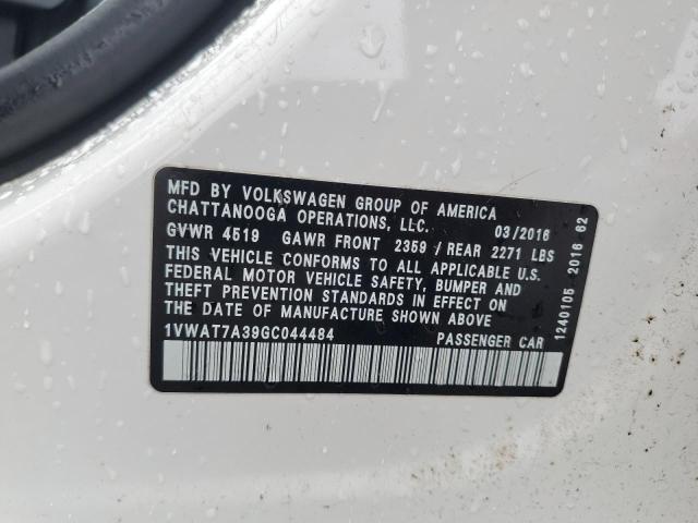 1VWAT7A39GC044484 - 2016 VOLKSWAGEN PASSAT S WHITE photo 13