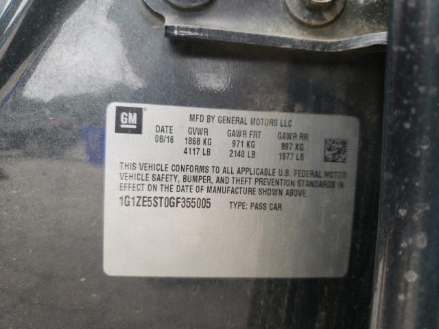 1G1ZE5ST0GF355005 - 2016 CHEVROLET MALIBU LT GRAY photo 12