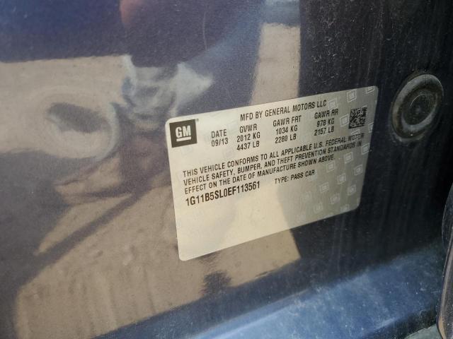 1G11B5SL0EF113561 - 2014 CHEVROLET MALIBU LS BLUE photo 12