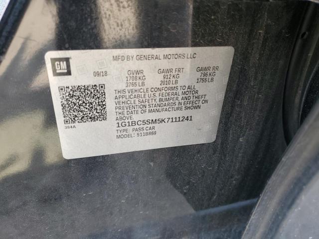 1G1BC5SM5K7111241 - 2019 CHEVROLET CRUZE LS Schwarz Foto 12