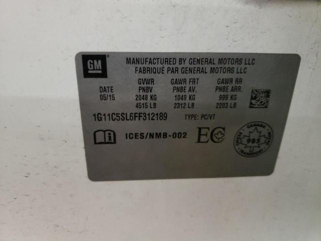 1G11C5SL6FF312189 - 2015 CHEVROLET MALIBU 1LT 白色 照片 12