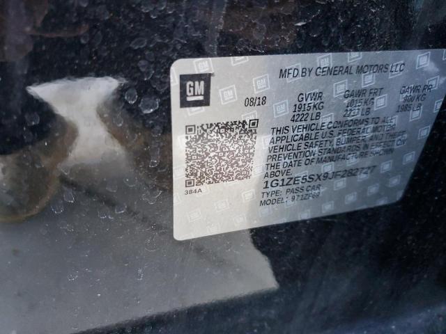 1G1ZE5SX9JF282727 - 2018 CHEVROLET MALIBU PRE შავი ფოტო 12
