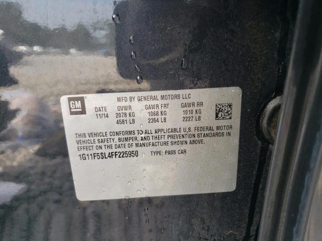 1G11F5SL4FF225950 - 2015 CHEVROLET MALIBU LTZ ნაცრისფერი ფოტო 12