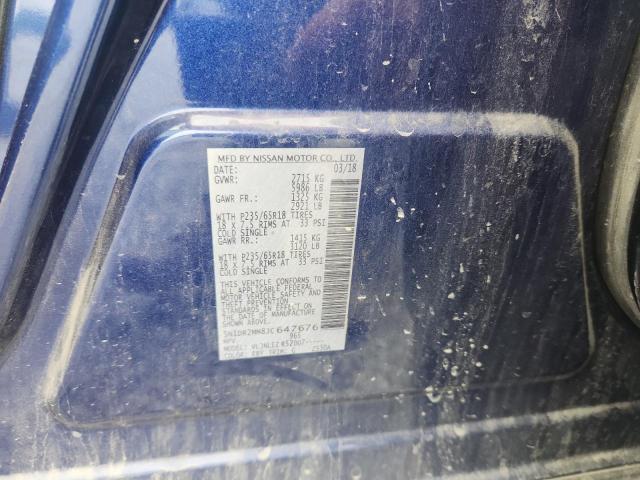 5N1DR2MM8JC647676 - 2018 NISSAN PATHFINDER S ლურჯი ფოტო 12