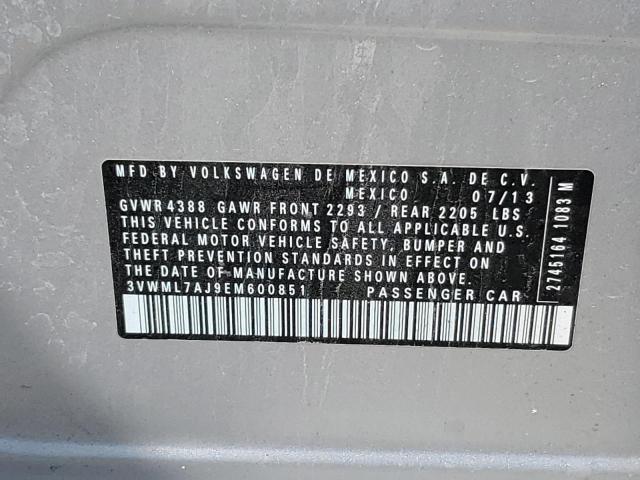 3VWML7AJ9EM600851 - 2014 VOLKSWAGEN JETTA TDI SILVER photo 12