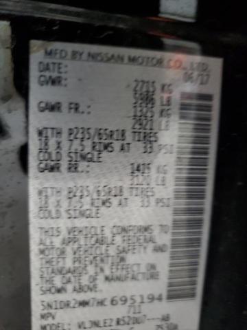 5N1DR2MM7HC695194 - 2017 NISSAN PATHFINDER S Siyah fotoğraf 14