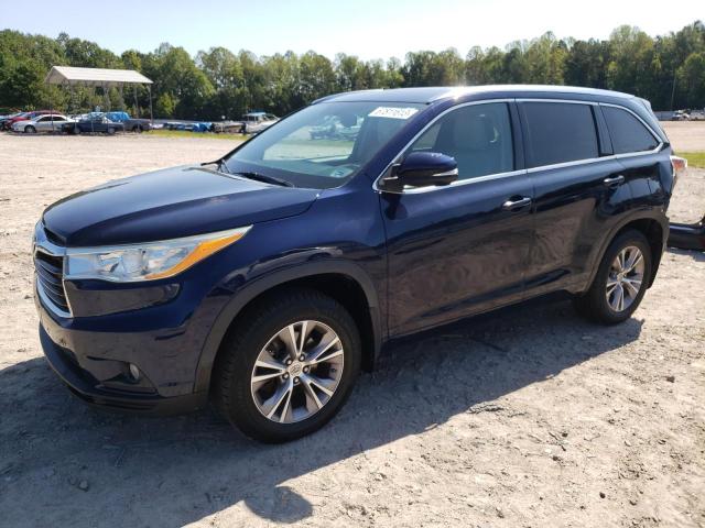 5TDJKRFH5ES019227 - 2014 TOYOTA HIGHLANDER XLE Mavi foto 1