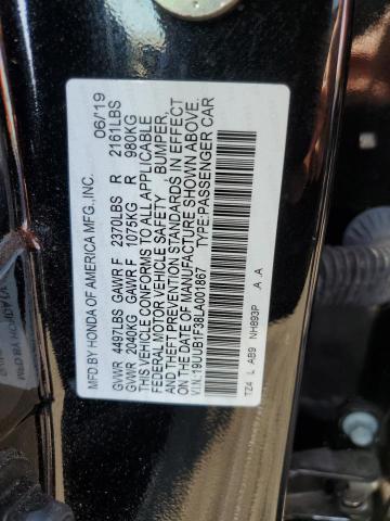 19UUB1F38LA001867 - 2020 ACURA TLX BLACK photo 12