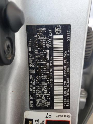 4T1BF1FK7GU592436 - 2016 TOYOTA CAMRY LE SILVER photo 12