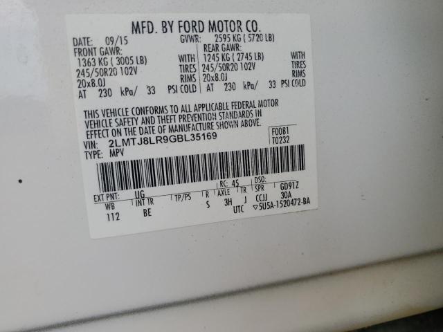 2LMTJ8LR9GBL35169 - 2016 LINCOLN MKX RESERVE Ağ foto 13