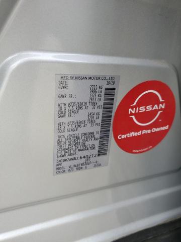 5N1DR2AN8LC640212 - 2020 NISSAN PATHFINDER S SILVER photo 12