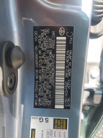 JTDEPMAE2MJ152140 - 2021 TOYOTA COROLLA LE BLUE photo 12