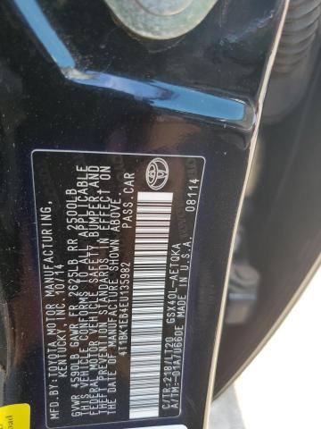 4T1BK1EB4EU135982 - 2014 TOYOTA AVALON BASE BLACK photo 12