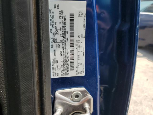 1FMCU0F72JUC34278 - 2018 FORD ESCAPE S BLUE photo 13