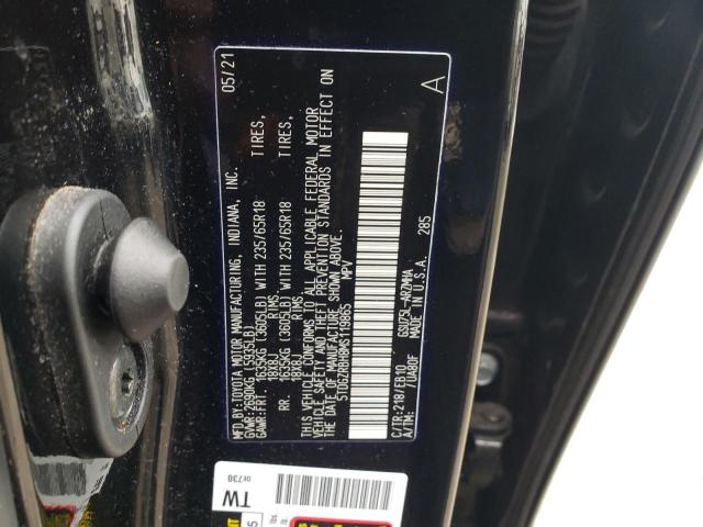 5TDGZRBH8MS119865 - 2021 TOYOTA HIGHLANDER XLE BLACK photo 13