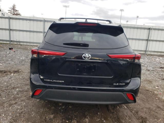 5TDGZRBH8MS119865 - 2021 TOYOTA HIGHLANDER XLE BLACK photo 6