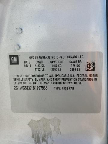 2G1WG5EK1B1297938 - 2011 CHEVROLET IMPALA LT فضي صورة 13