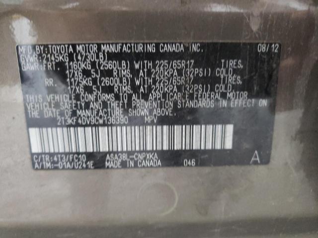 2T3KF4DV9CW136390 - 2012 TOYOTA RAV4 灰色 照片 14