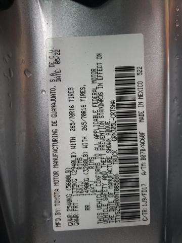 3TYSZ5ANXNT085086 - 2022 TOYOTA TACOMA ACCESS CAB ვერცხლისფერი ფოტო 12