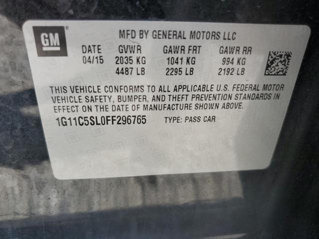 1G11C5SL0FF296765 - 2015 CHEVROLET MALIBU 1LT 蓝色 照片 12