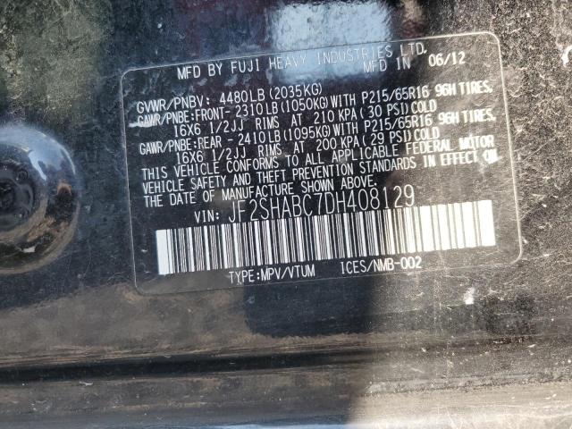 JF2SHABC7DH408129 - 2013 SUBARU FORESTER 2.5X Czarny zdjęcie 12