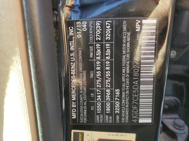 4JGDF7CE5DA180278 - 2013 MERCEDES-BENZ GL 450 4MATIC BLACK photo 13