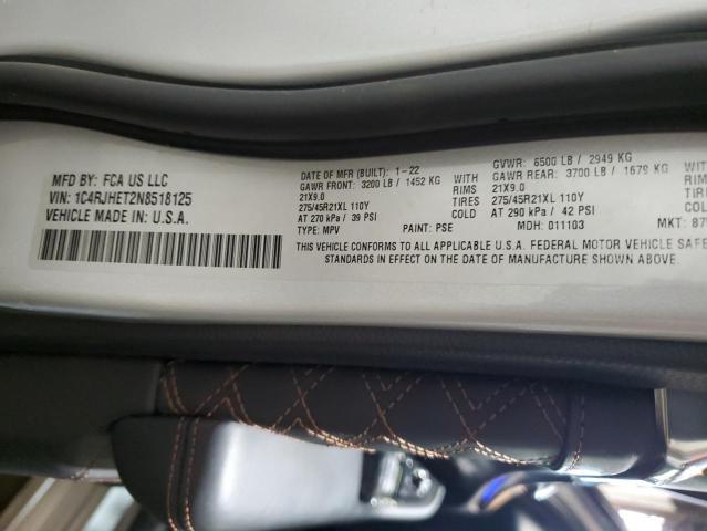 1C4RJHET2N8518125 - 2022 JEEP GRAND CHER SUMMIT ვერცხლისფერი ფოტო 13