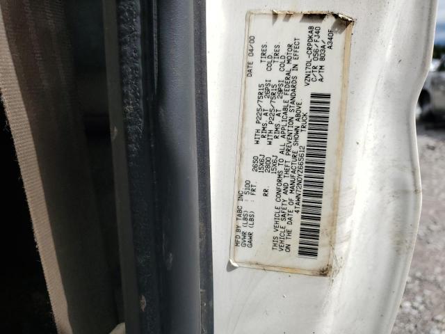 4TAWN72N0YZ665612 - 2000 TOYOTA TACOMA XTRACAB Weiß Foto 12