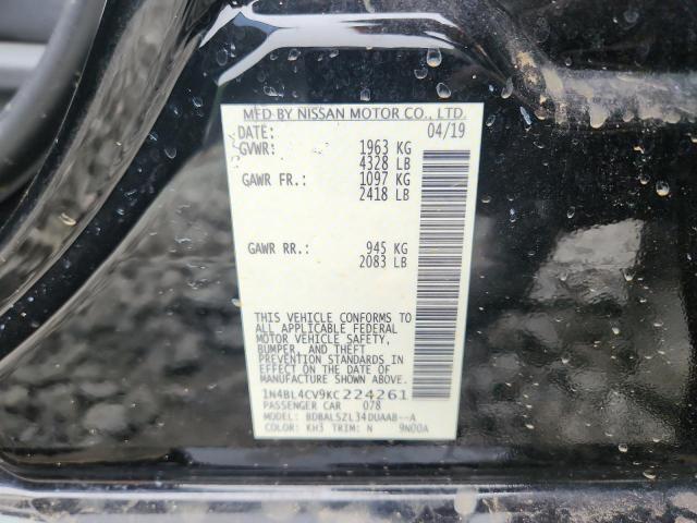 1N4BL4CV9KC224261 - 2019 NISSAN ALTIMA SR BLACK photo 13